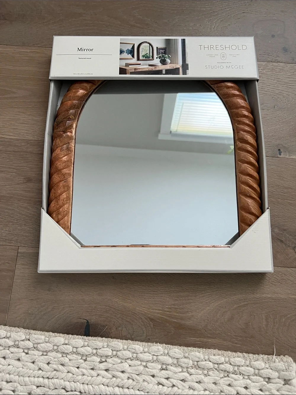 Studio McGee Wood Twisted Arch Wall Mirror